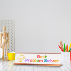 Signs ByLITA Best Problem Solver Award, Gold Frame, Desk Sign (2x8")