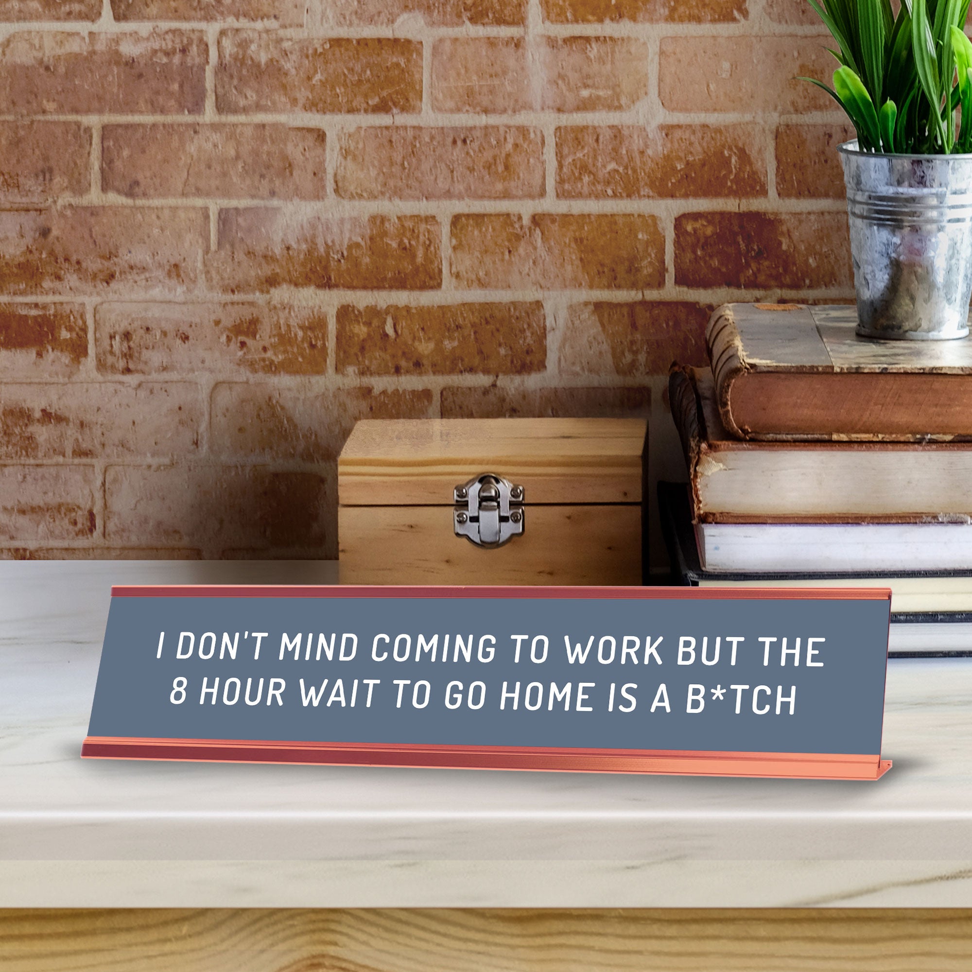 I Don't Mind Coming To Work But The 8 Hour Wait To Go Home Is A B*tch Desk Sign (2x10") | Funny Office Decor