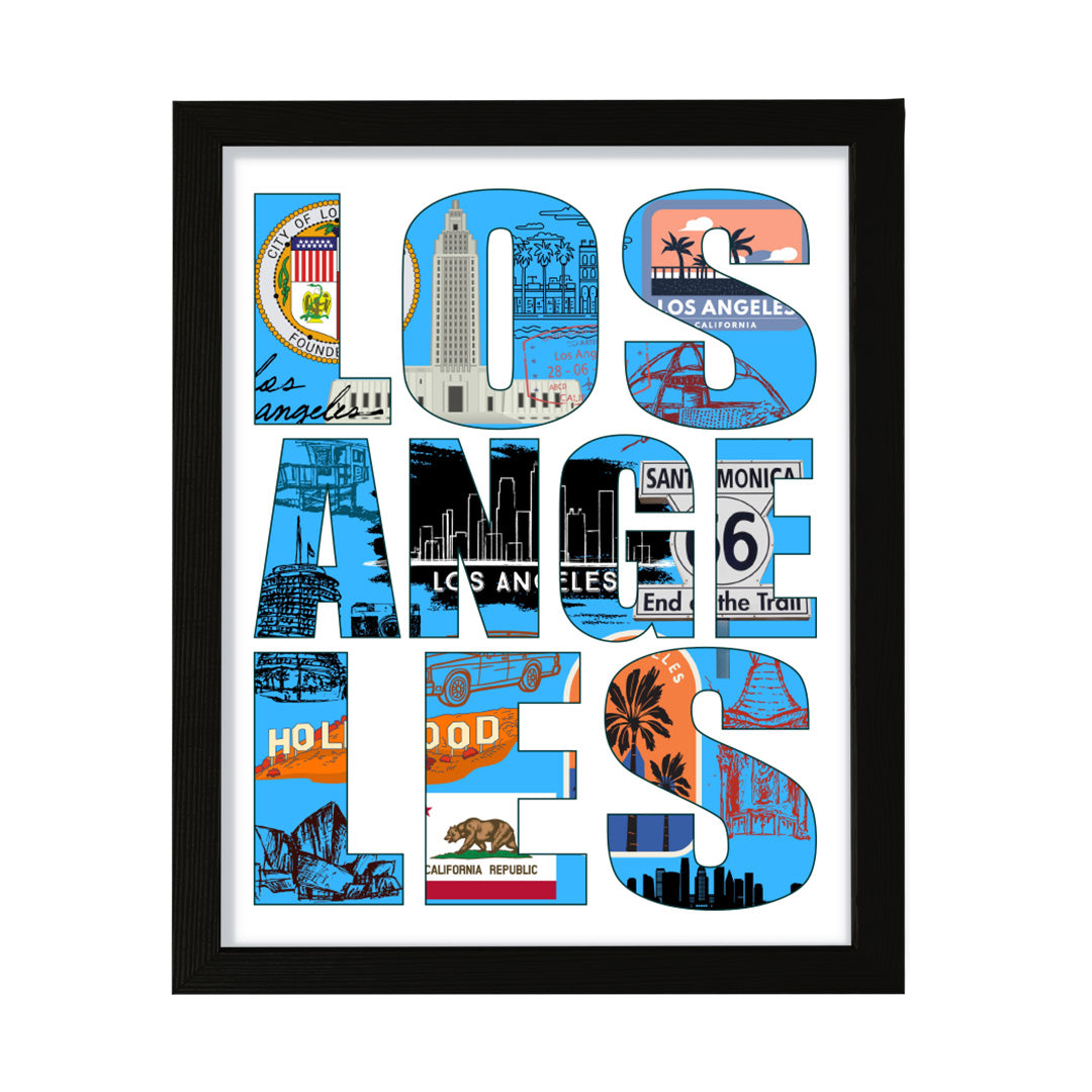 Designs ByLITA Los Angeles, California, Wall Print Art | American Cities Stylish Home Decoration (Unframed or Framed)