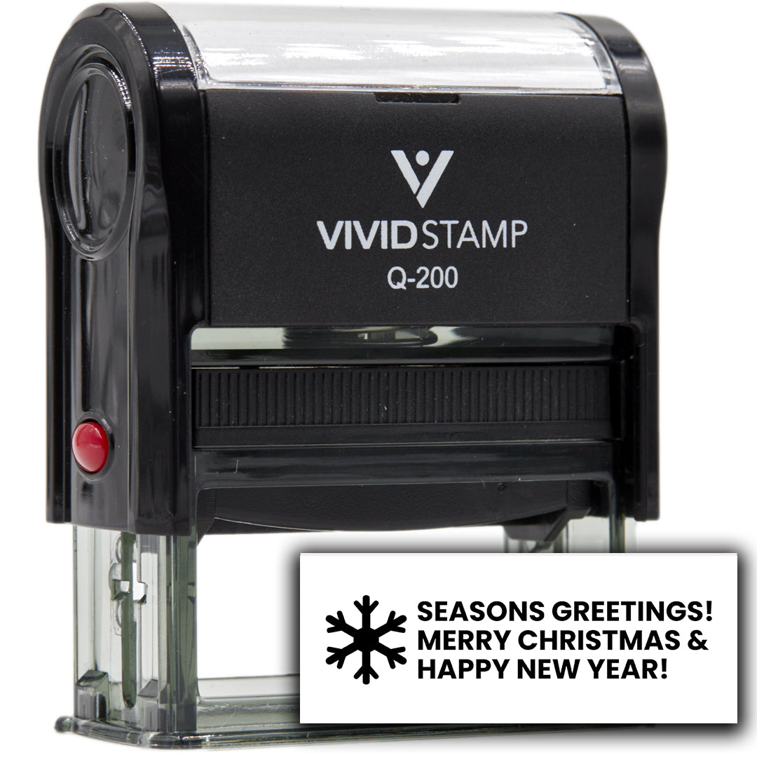 All Quality Seasons Greetings! Merry Christmas and Happy New Year! Self-Inking Rubber Stamp | Christmas Gift Stamp | Festive Season