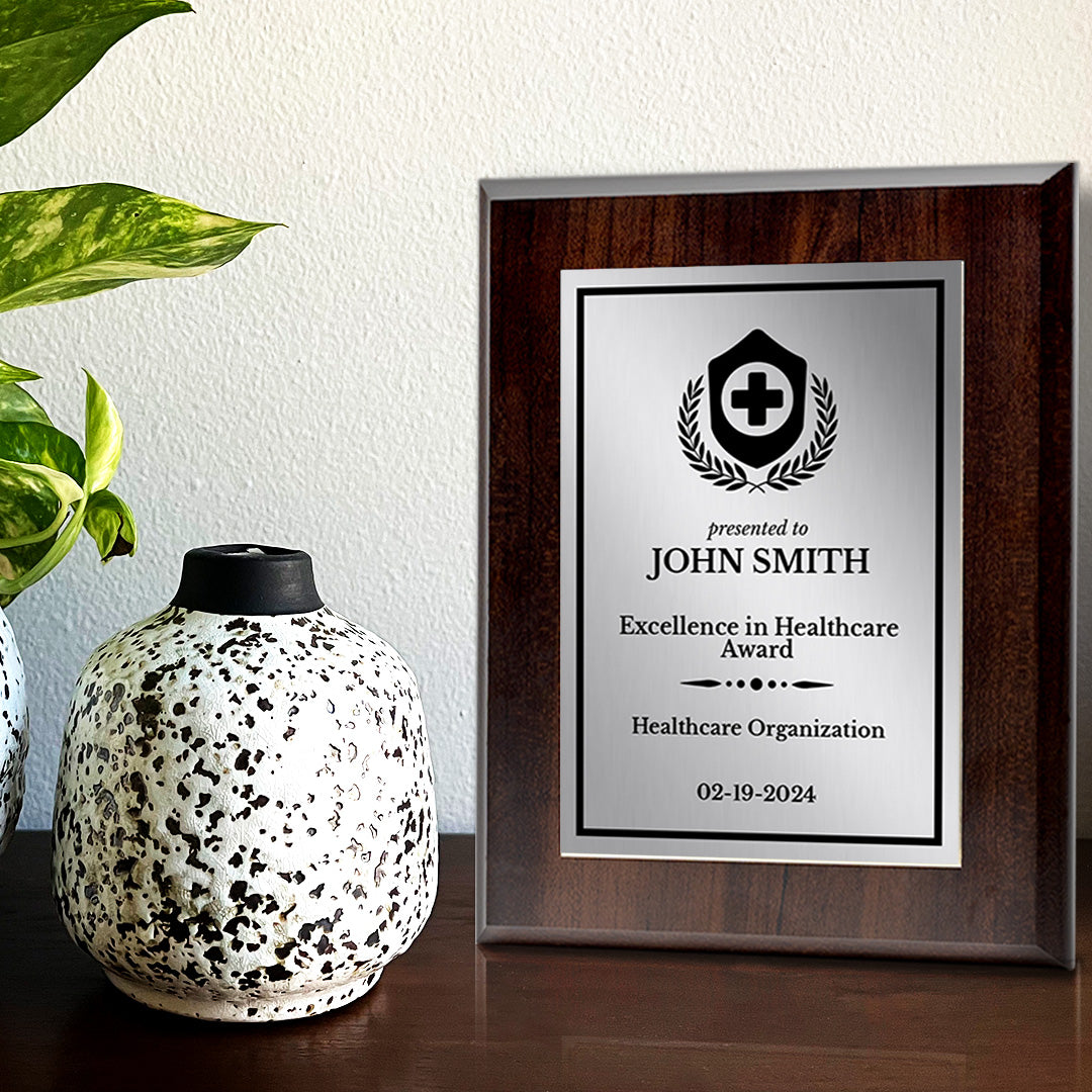 Health Professional Theme Custom Award Plaque |Easel Mount Option | Achievement and Service Personalizable Plaques