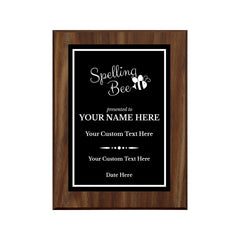 Spelling Bee Competition Custom Award Plaque |Easel Mount Option | Achievement and Recognition Personalizable Plaques