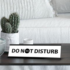 Do not disturb Black, Black Frame Desk Sign (2x8")