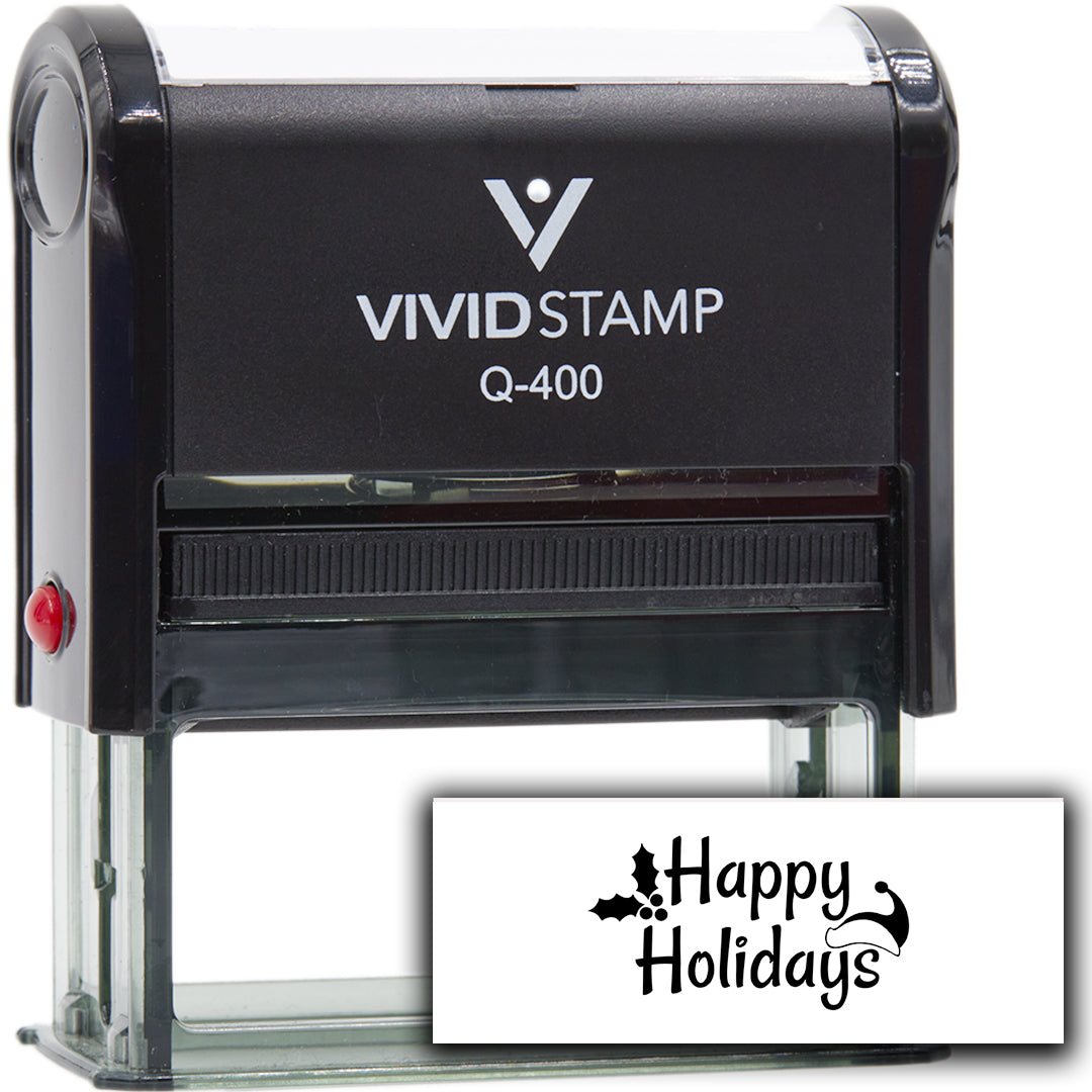 All Quality Happy Holidays Self-Inking Rubber Stamp | Christmas Gift Stamp | Festive Season