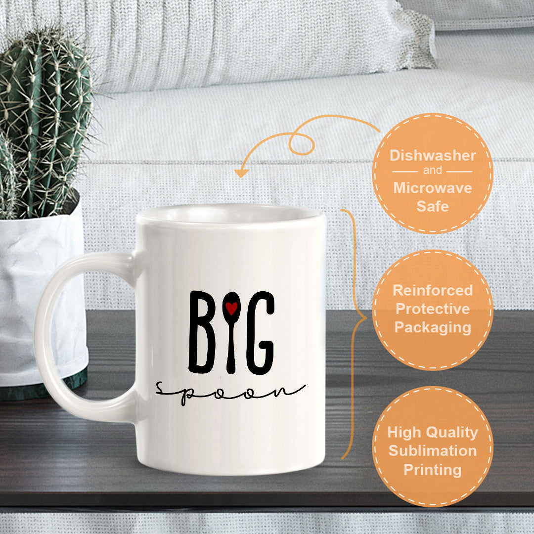 Big Spoon 11oz Plastic or Ceramic Mug | Coffee Mugs Ideas for Couples