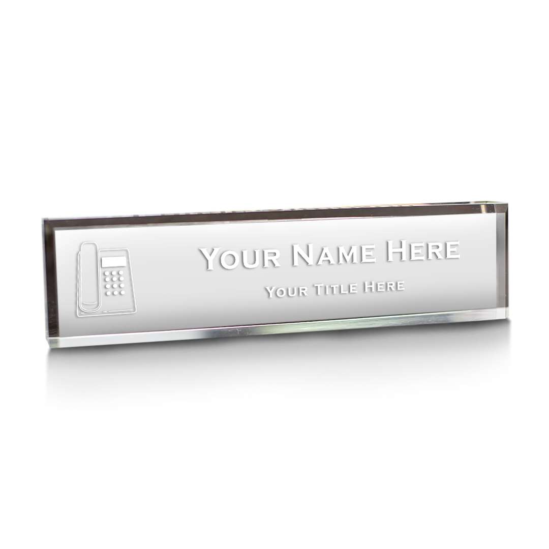 Front Desk Assistant, Personalized Acrylic Desk Sign (2" x 10")