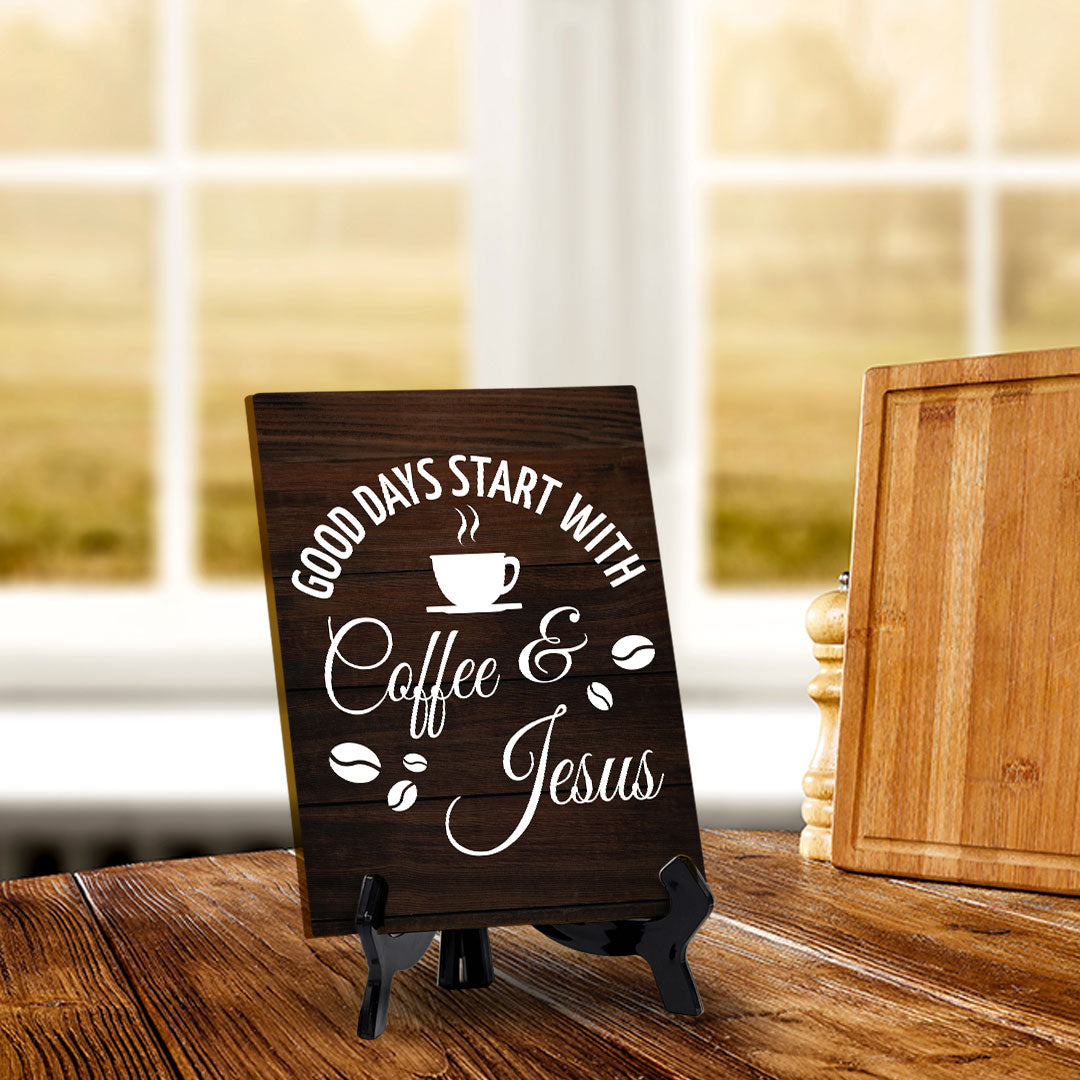 Funny Coffee Home & Office Decor Table Sign with Acrylic Stand (6x8“)