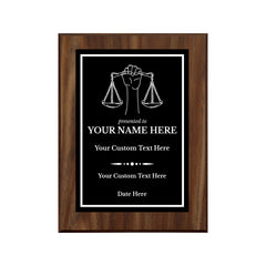 Legal and Justice Theme Custom Award Plaque |Easel Mount Option | Achievement and Service Personalizable Plaques