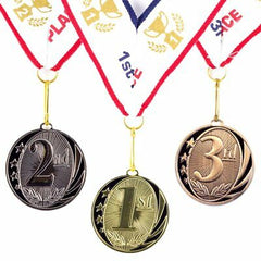 1st 2nd 3rd Place MidNite Star Award Medals - 3 Piece Set (Gold, Silver, Bronze)