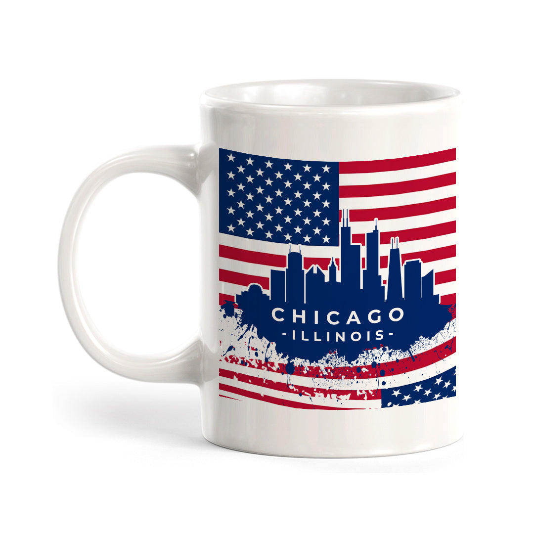 Chicago, Illinois 11oz Plastic or Ceramic Coffee Mug | Office & Home | American Pride