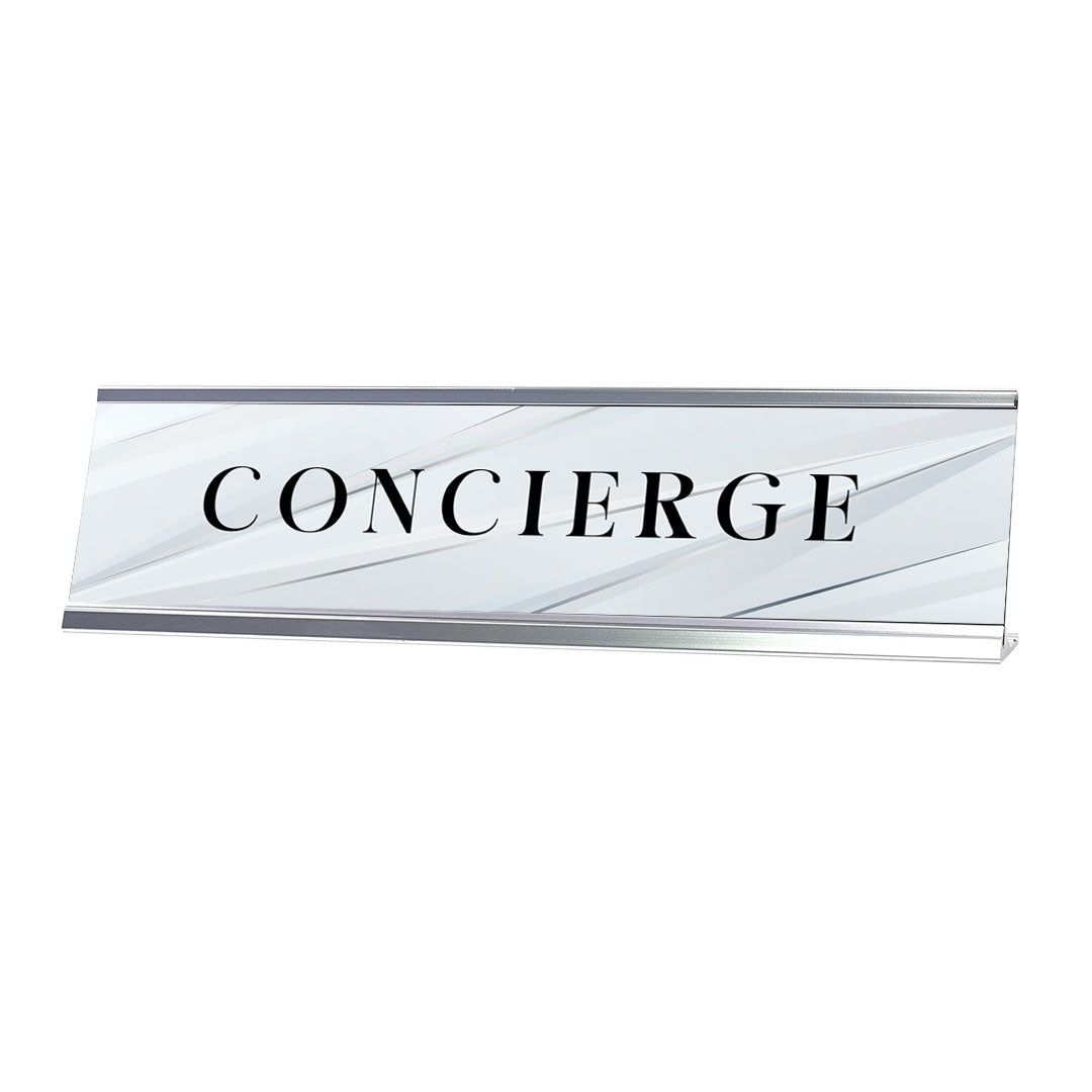 Signs ByLITA Concierge Silver Frame, Novelty Desk Sign (2x8?)