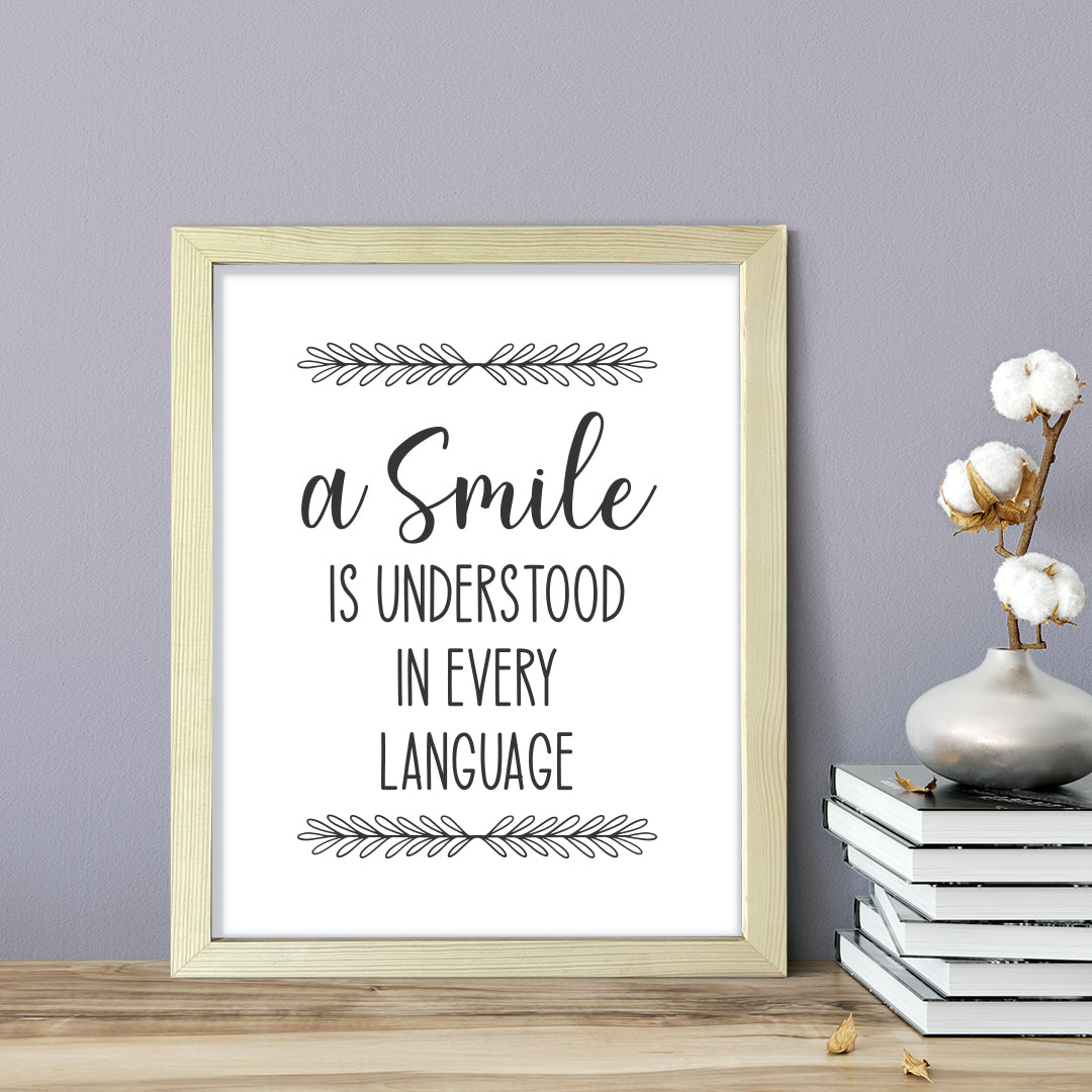 A Smile Is Understood In Every Language, Framed Wall Art, Home Décor Prints