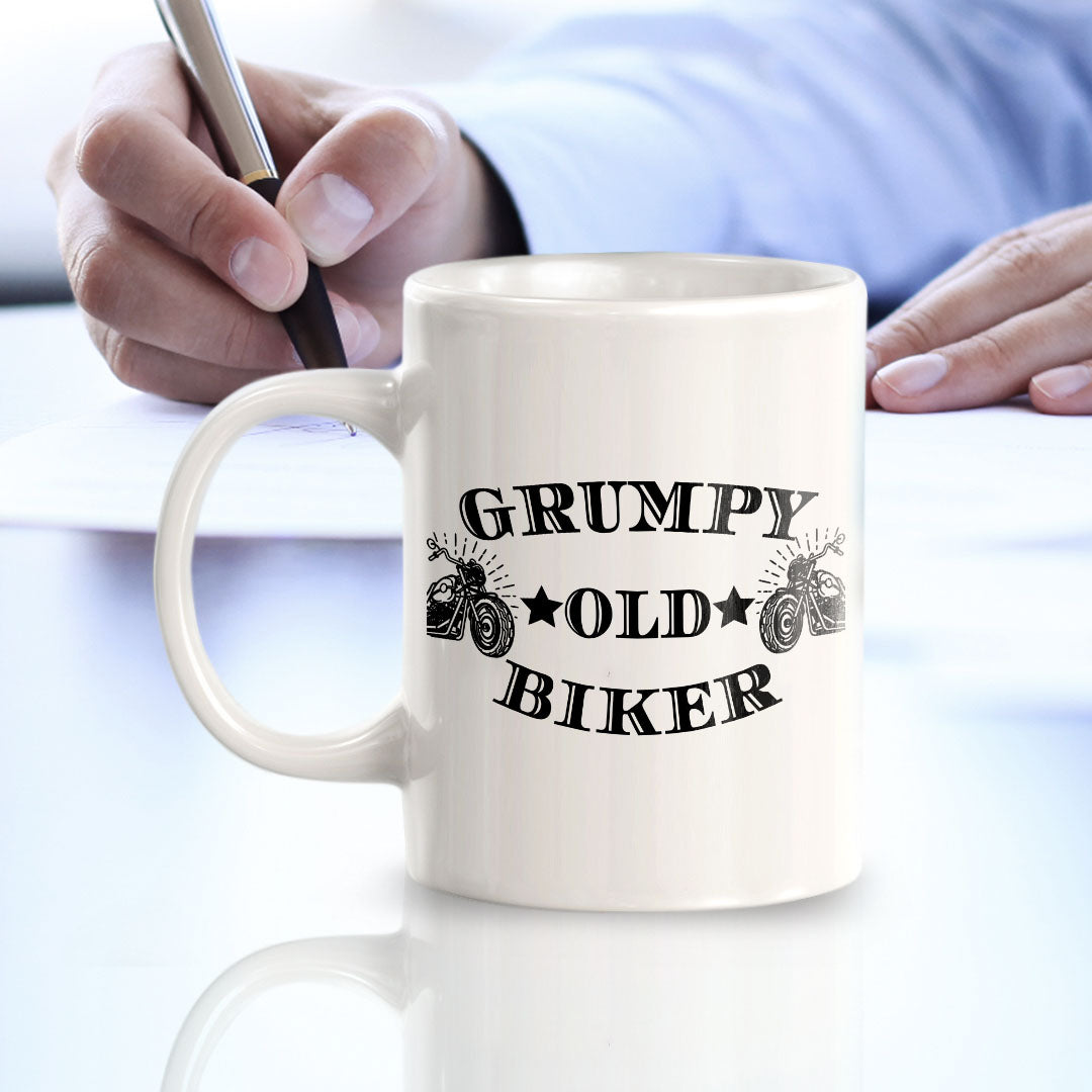 Grumpy Old Biker 11oz Plastic or Ceramic Coffee Mug | Funny Sporty Cup