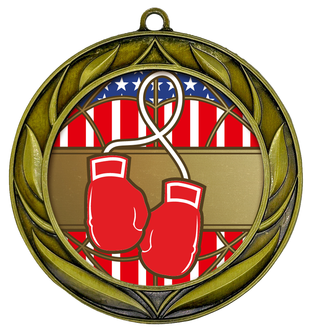 All Quality Boxing Wreath Design Medal - 1st, 2nd, 3rd Place