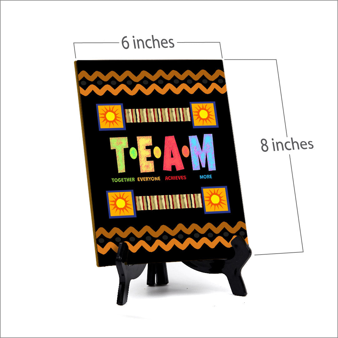 Team Together Everyone Achieves More Table Sign with Acrylic Stand (6x8“) | Classroom & Home Decor