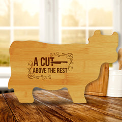 A Cut Above The Rest 14.75 x 9.75" Cow Shape Cutting Board | Funny Kitchen Chopping Board