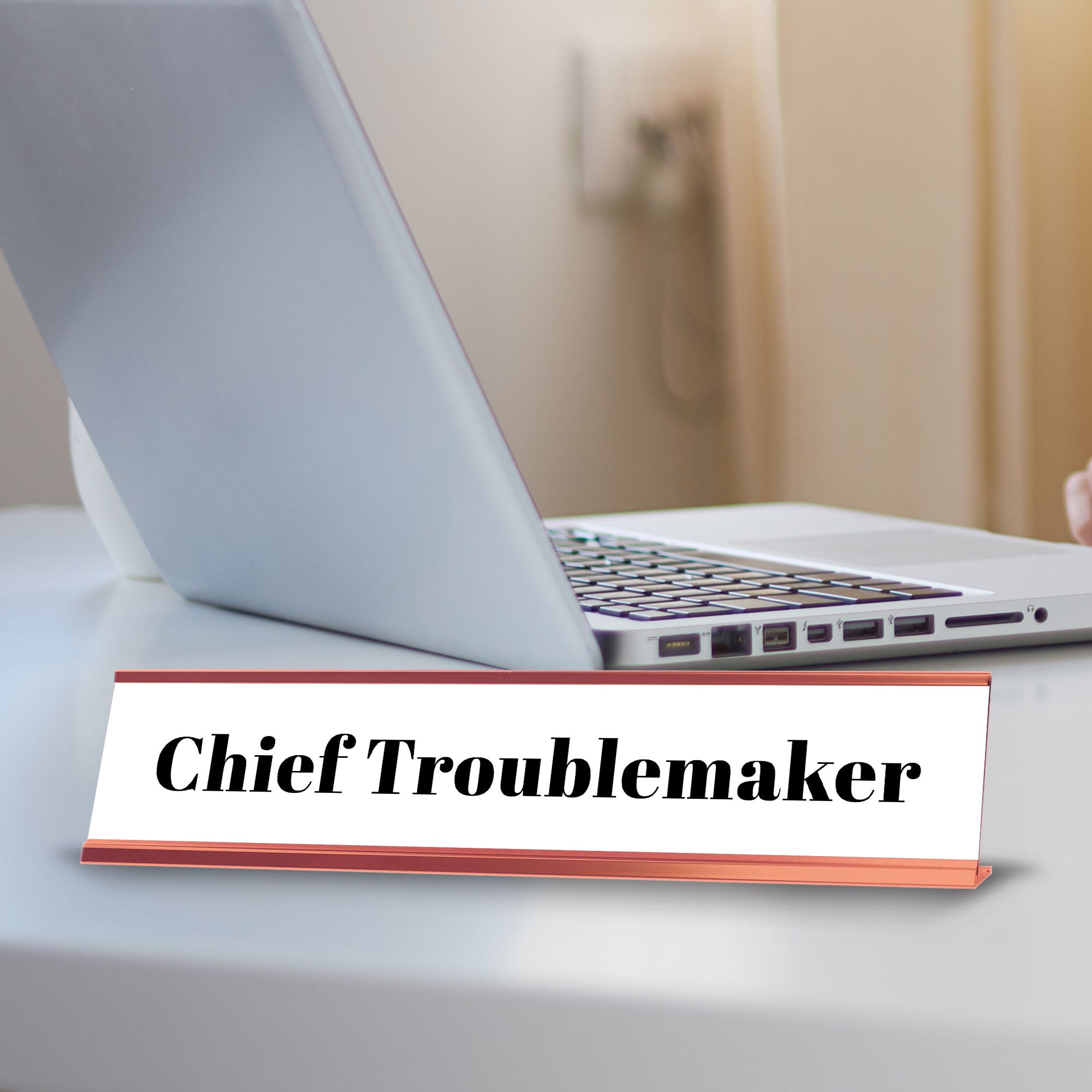 Chief Troublemaker Desk Sign (2x10") | Funny Office Decor