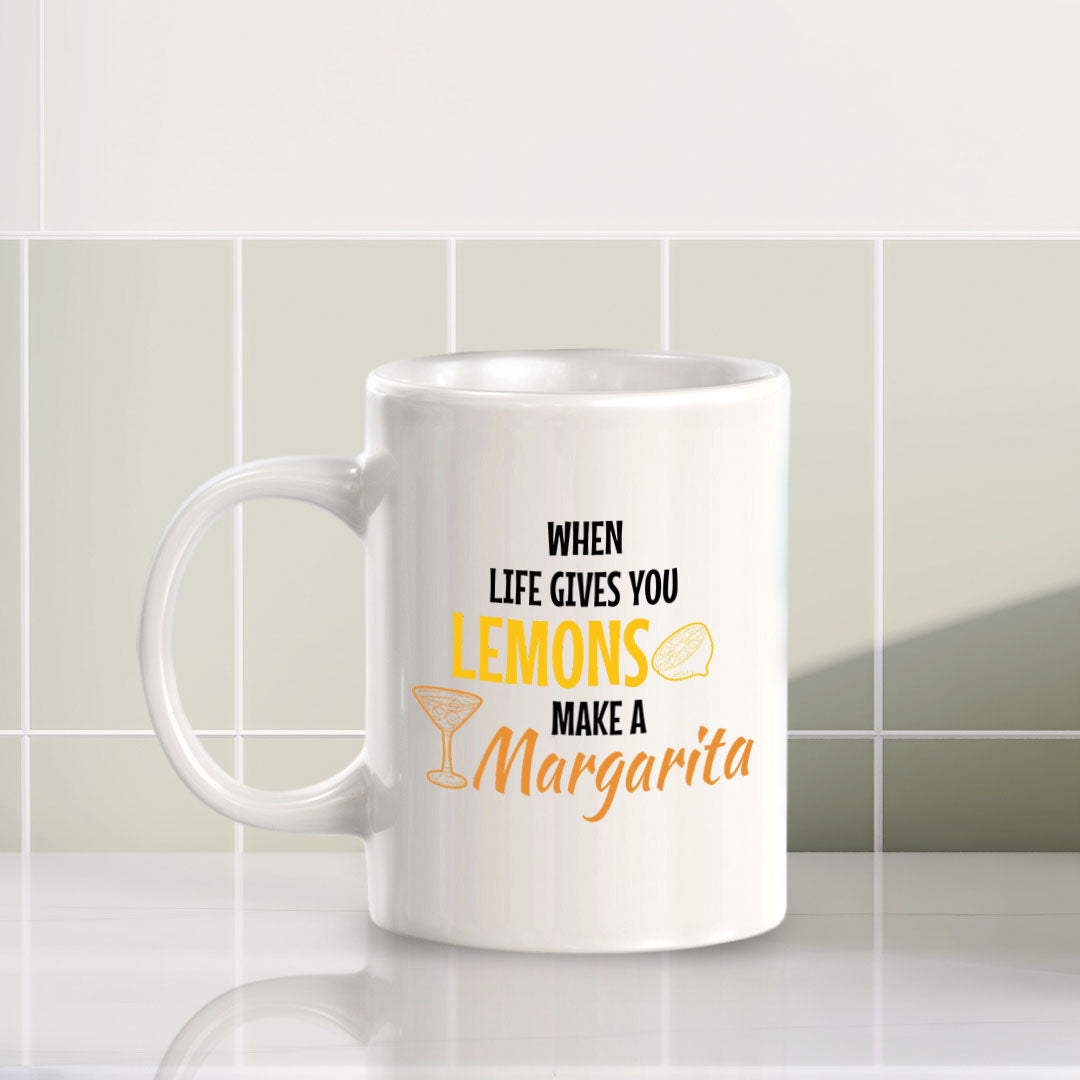 Designs ByLITA When Life Gives You Lemons, Make a Margarita 11oz Plastic or Ceramic Coffee Mug | Great Humorous Funny Novelty Gift For Friends Family and Co-workers | Printed Both Sides