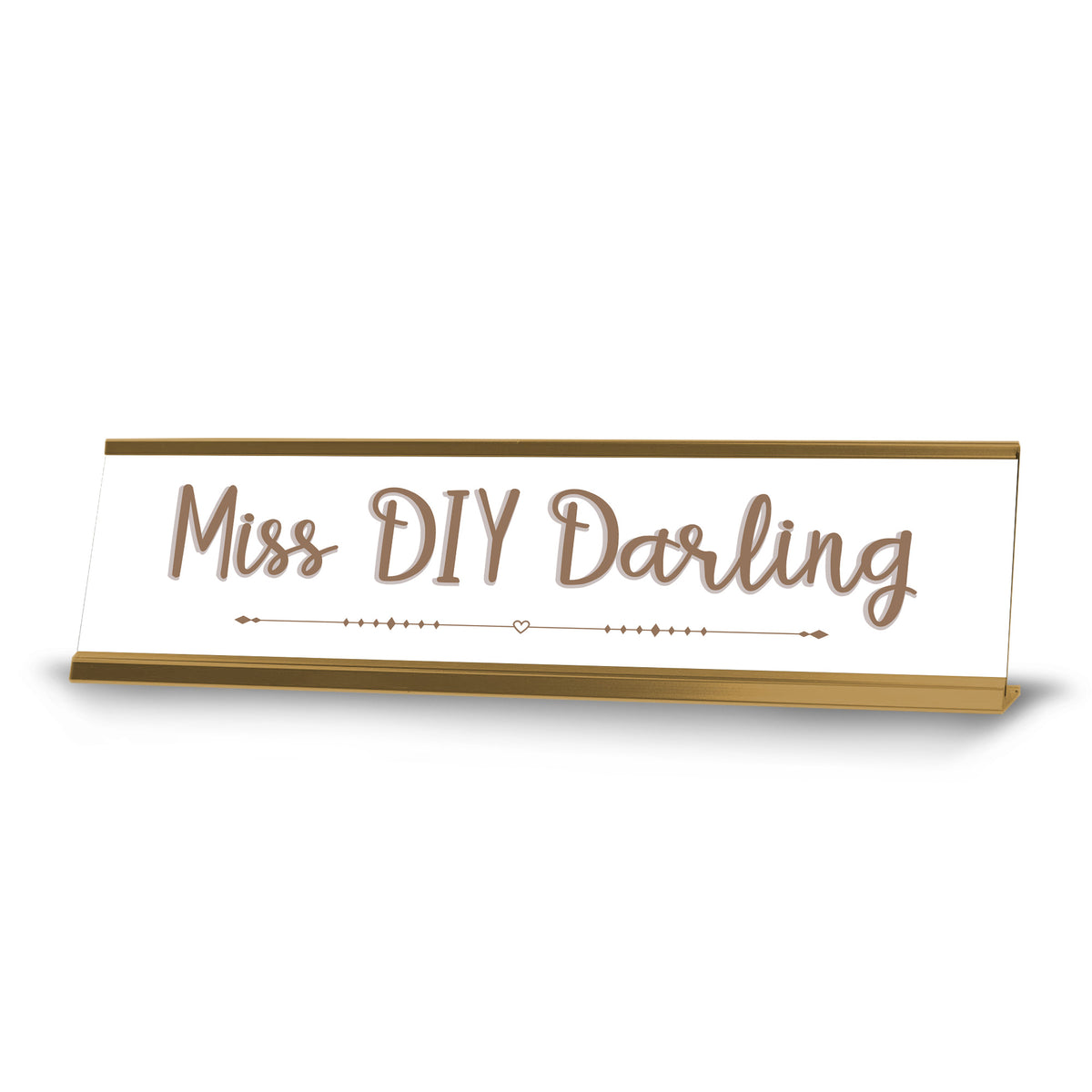 Miss DIY Darling Gold Frame Desk Sign (2x8") | Appreciation Idea For Her | Girlfriend| Workspace Decoration