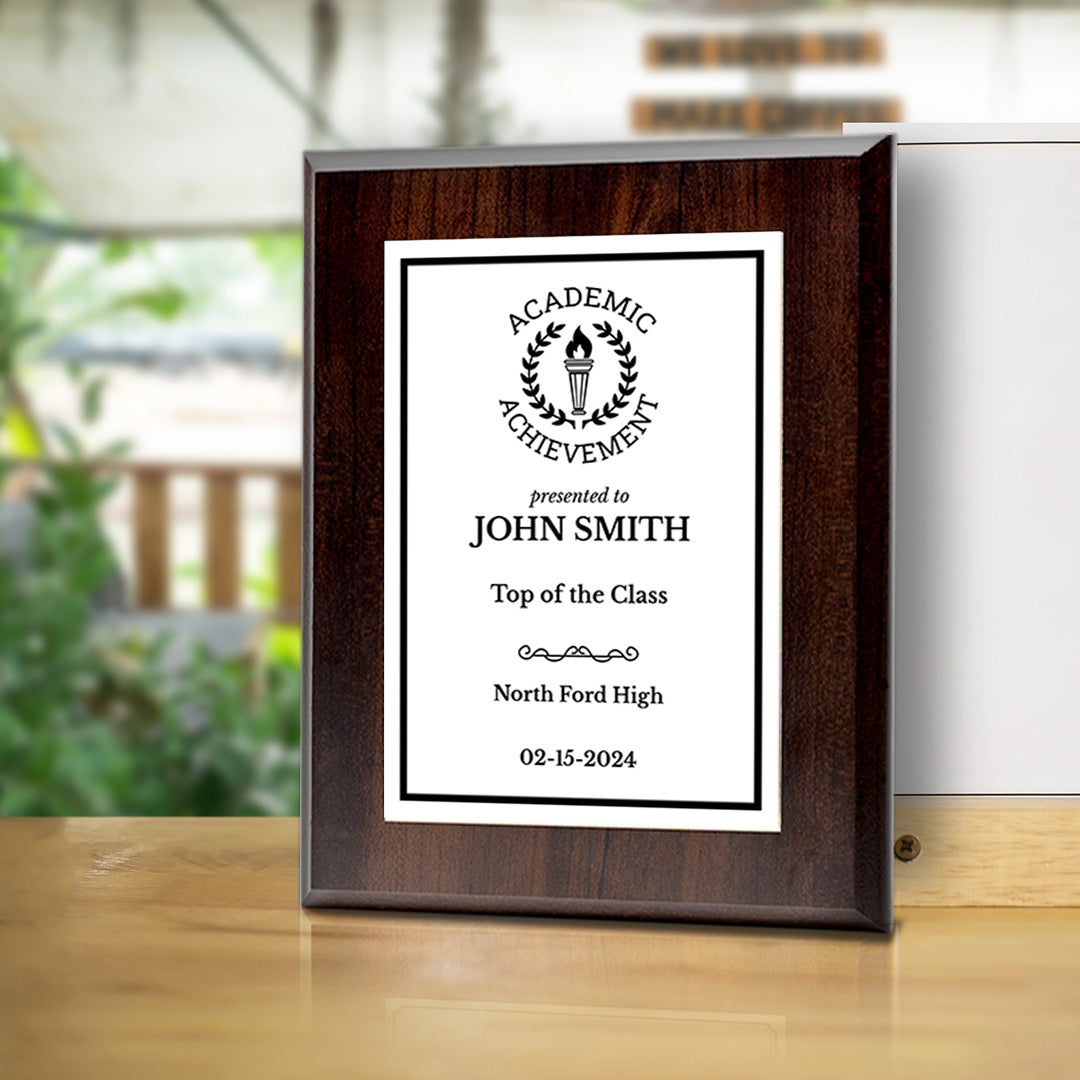 Academic Achievement Customizable Award Plaque |Easel Mount Option | Recognition of Achievement and Service Personalizable Plaques