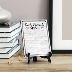 Daily Specials Menu 6x8 Dry Wipe Table Sign Easy Installation | Restaurant & Bar | Perfect To Clearly Direct Customers & Advertise Specials | No Pen Included