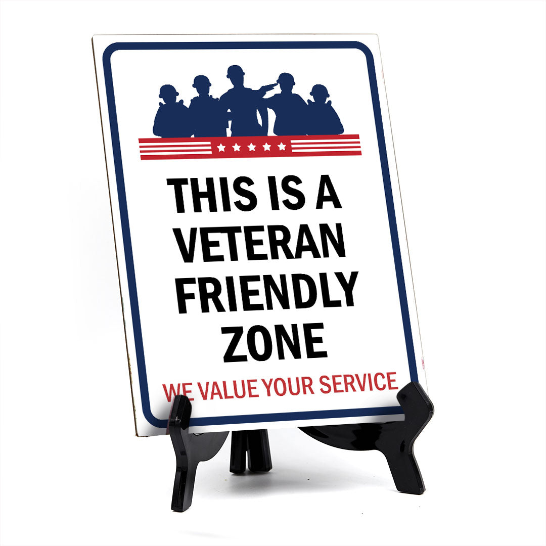 Honor Veterans with Military Table Signs 6x8" | US Pride | Veteran Gratitude Signs For Businesses and Homes