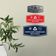 Fancy Paper and Cardboard Recycling Wall or Door Sign