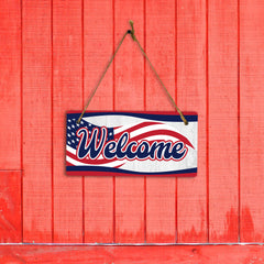 Welcome 5x10 Hanging Plus Wall or Door Sign | American Pride