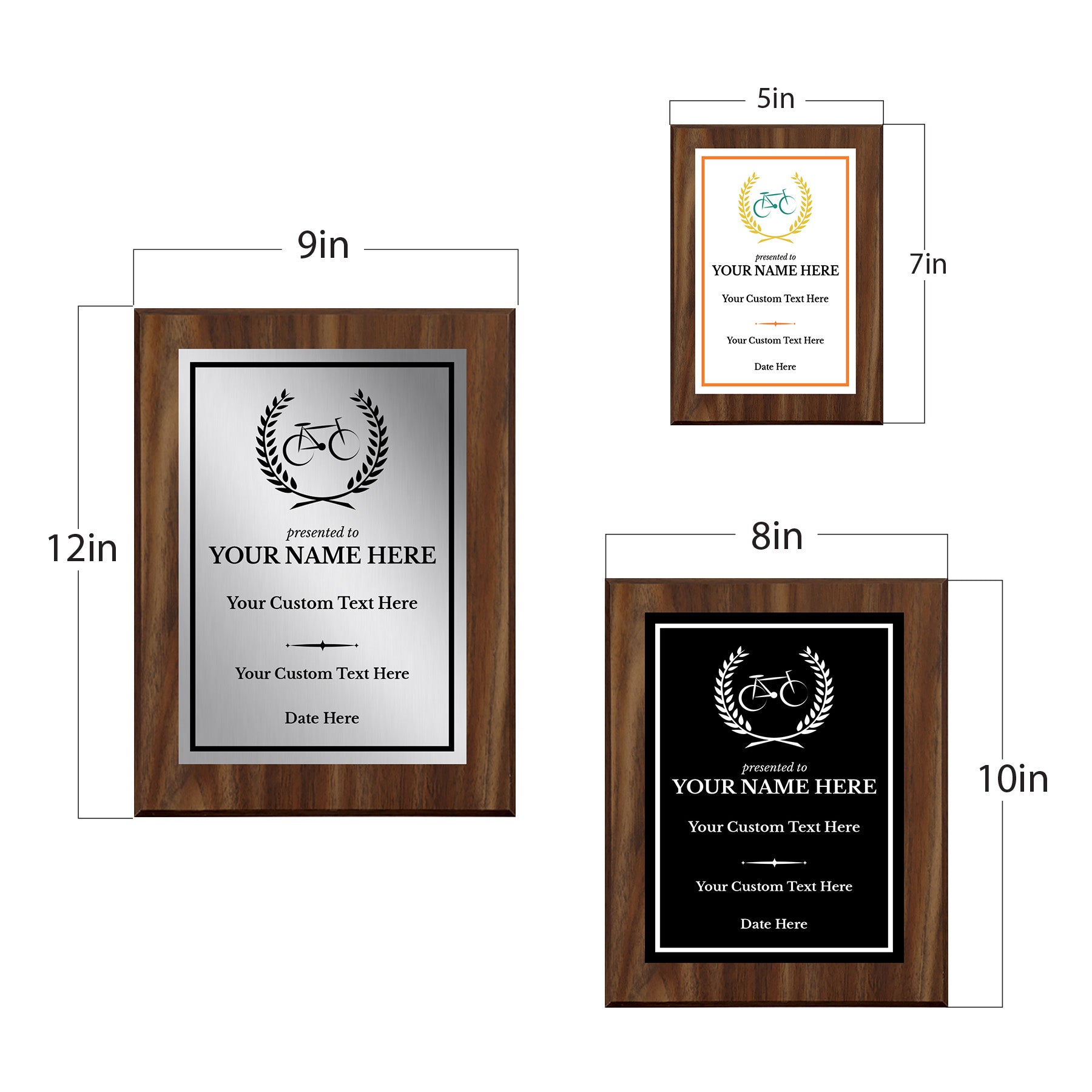 Cycling Customizable Wooden Award Plaque | Easel Mount Option | Achievement and Recognition Personalizable Plaques