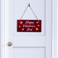 Happy Valentine's Day 10x5 Hanging Plus Wall or Door Sign | Family Home Decor