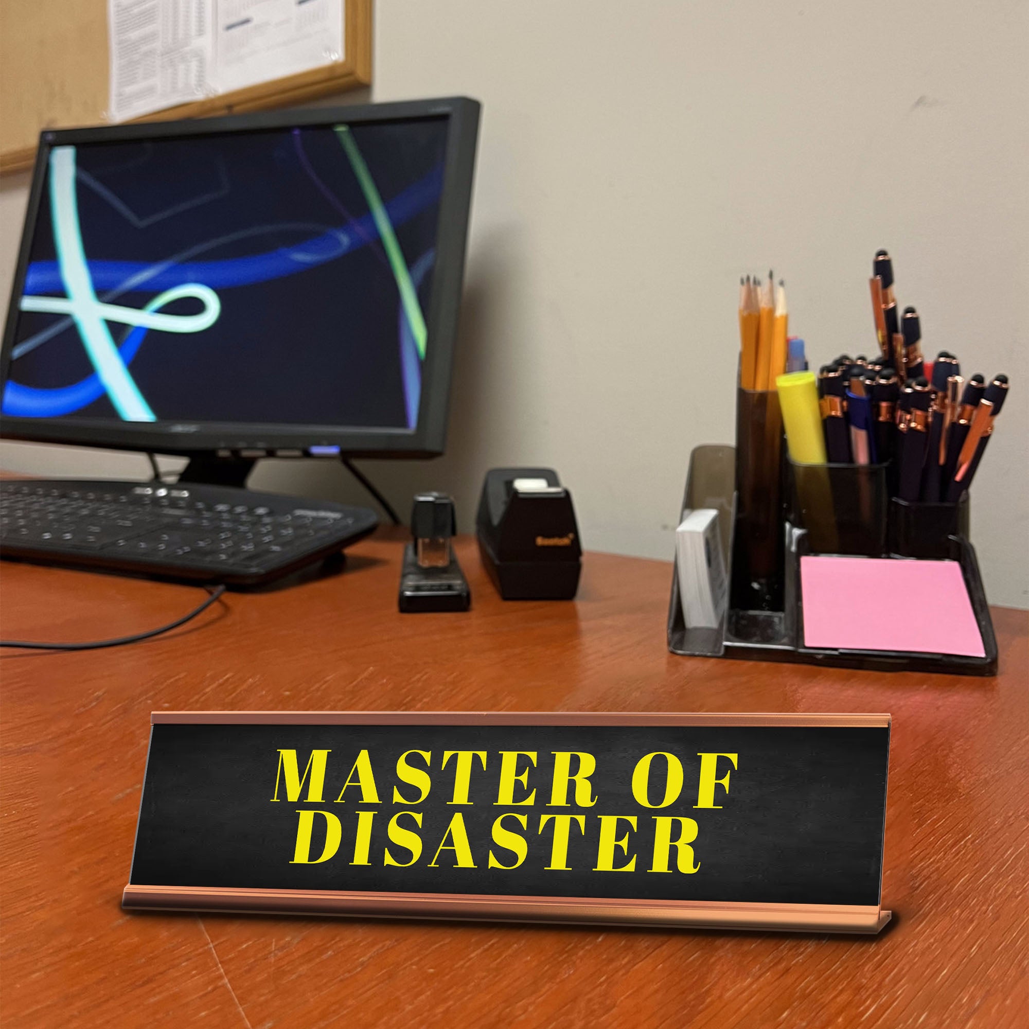 Master Of Disaster Desk Sign (2x10") | Funny Office Decor