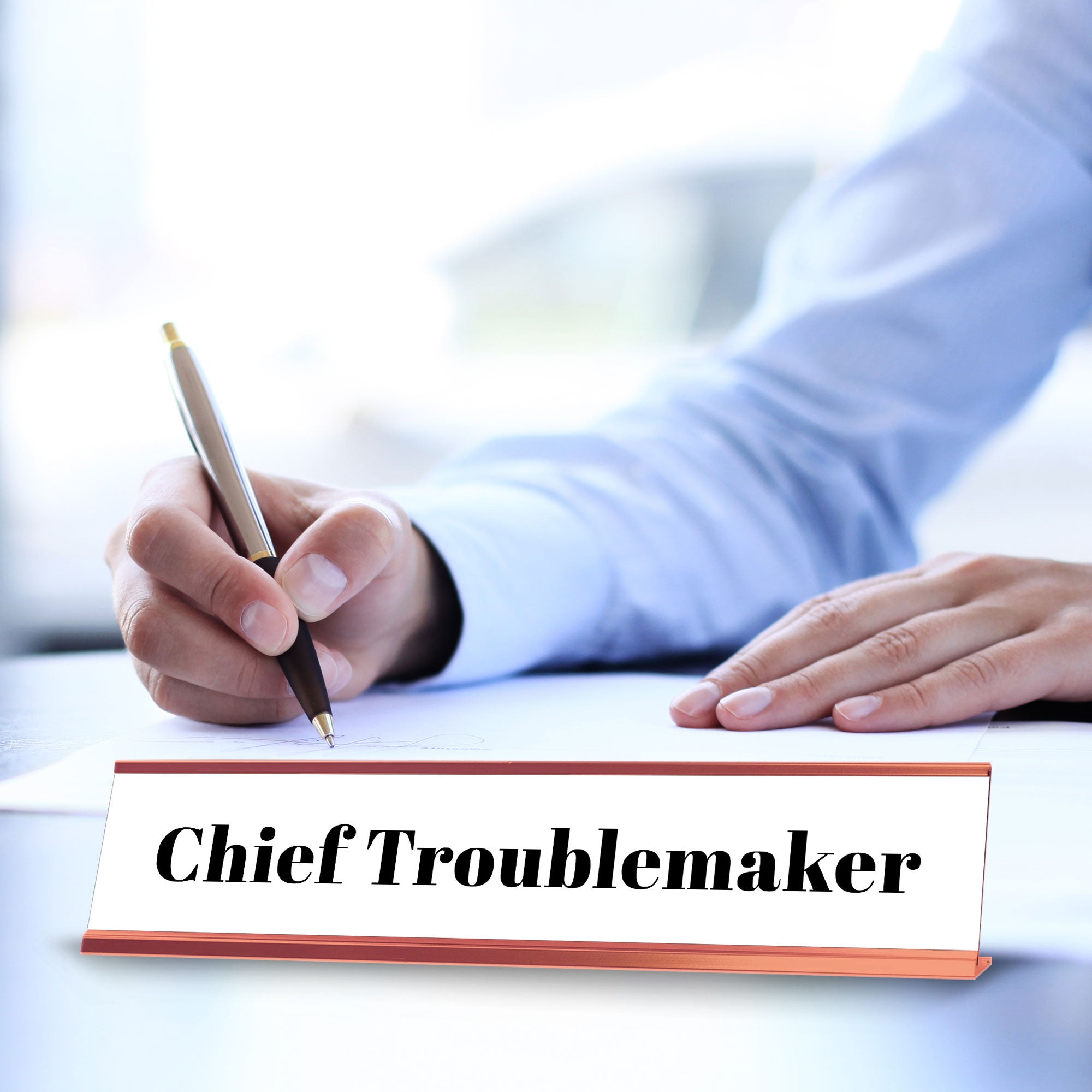 Chief Troublemaker Desk Sign (2x10") | Funny Office Decor