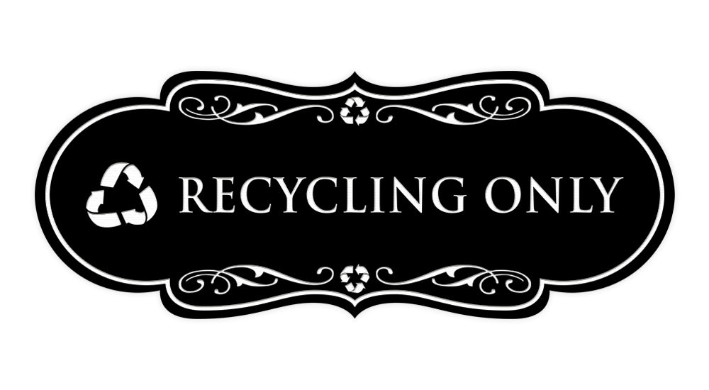 Signs ByLITA Designer Recycling only Wall or Door Sign