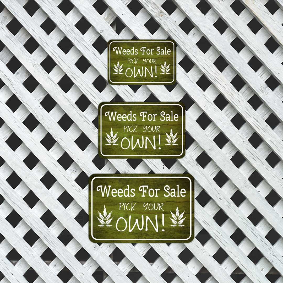 Classic Framed Plus Weeds For Sale Pick Your Own! Door or Wall Sign | Home & Garden Decor