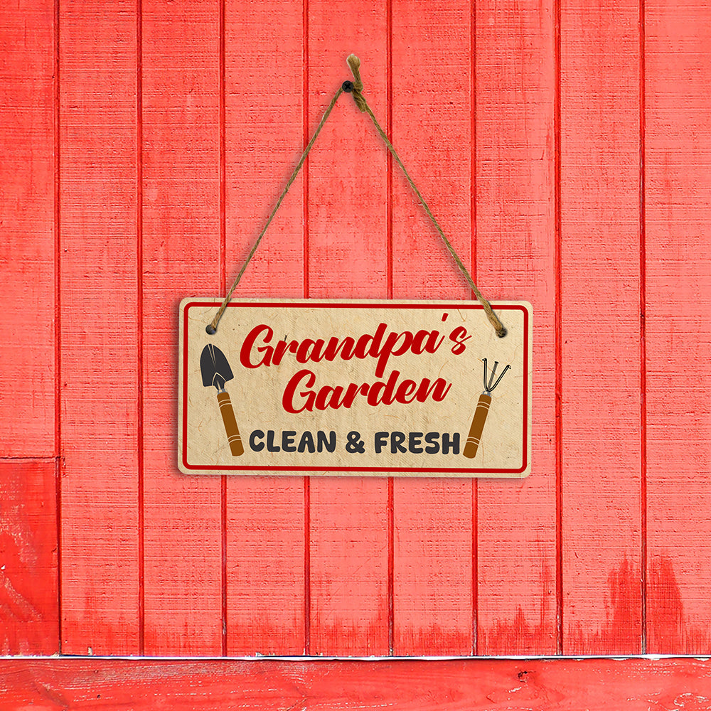 Grandpa's Garden Clean & Fresh 5x10 Hanging Plus Wall or Door Sign | Home Decor