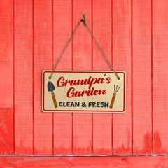 Grandpa's Garden Clean & Fresh 5x10 Hanging Plus Wall or Door Sign | Home Decor