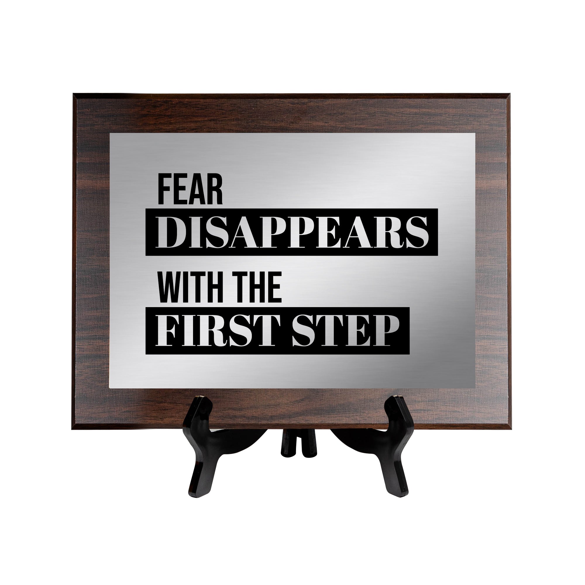 Fear Disappears With The First Step Decorative Wall Plaque | Easel Mount Option | Inspirational Affirmation Wall Art