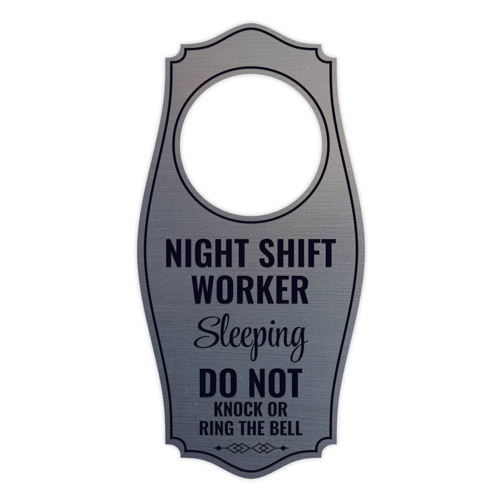 Night Shift Worker Sleeping Do Not Knock Or Ring The Bell Door Hanger | House or Business Door Sign