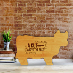 A Cut Above The Rest 14.75 x 9.75" Cow Shape Cutting Board | Funny Kitchen Chopping Board