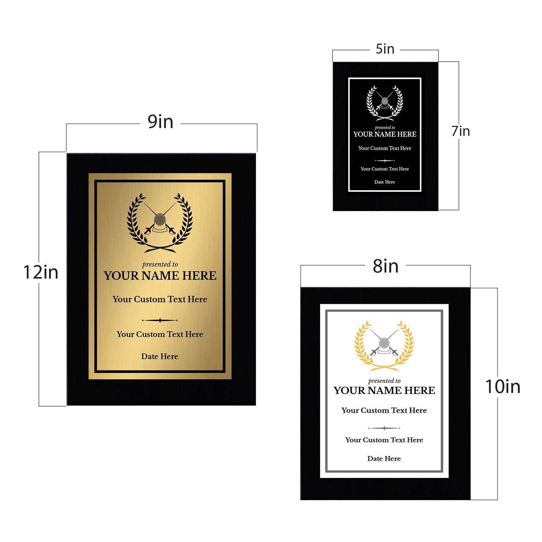 Fencing Customizable Black Frame Wooden Award Plaque | Easel Mount Option | Achievement and Recognition Personalizable Plaques | Sports Award