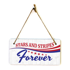 Stars And Stripes Forever 5x10 Hanging Plus Wall or Door Sign | American Pride