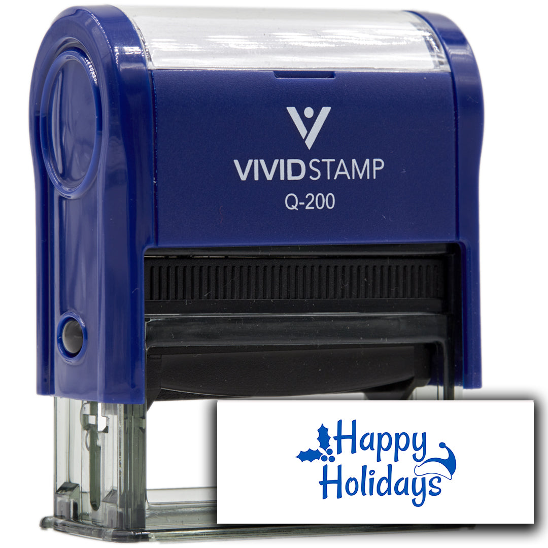 All Quality Happy Holidays Self-Inking Rubber Stamp | Christmas Gift Stamp | Festive Season