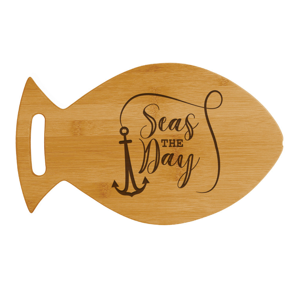 Designs ByLITA Seas The Day 14 x 8.5" Fish Shape Cutting Board | Kitchen Chopping Board