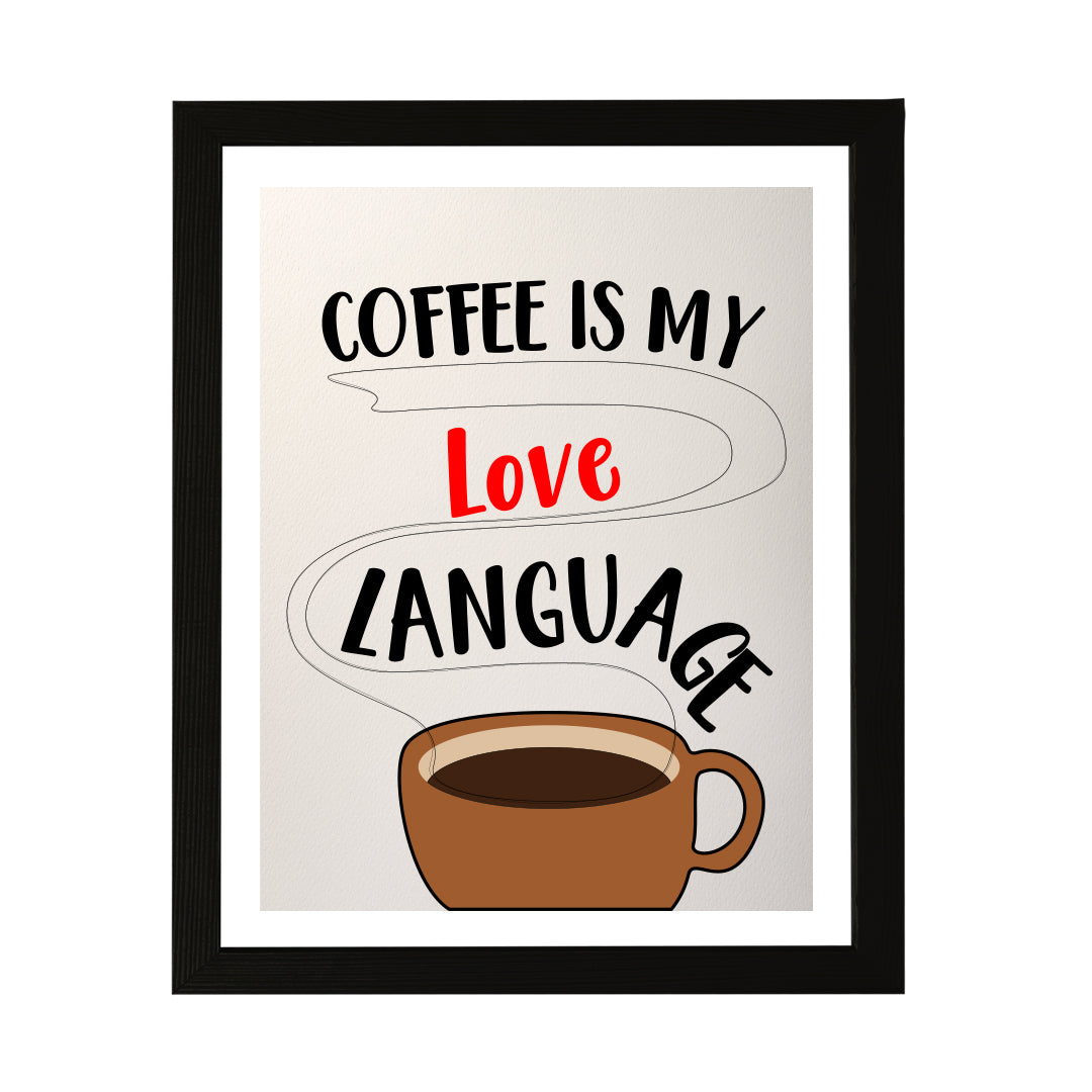 Designs ByLITA Coffee Is My Love Language, Wall Print Art | Retro Coffee Bar Decoration