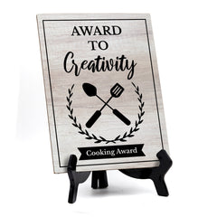 Signs ByLITA Award to Creativity Cooking Award, Table Sign with Acrylic Stand (6 x 8“)