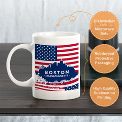 Boston Massachusetts 11oz Plastic or Ceramic Mug | Office & Home | American Pride