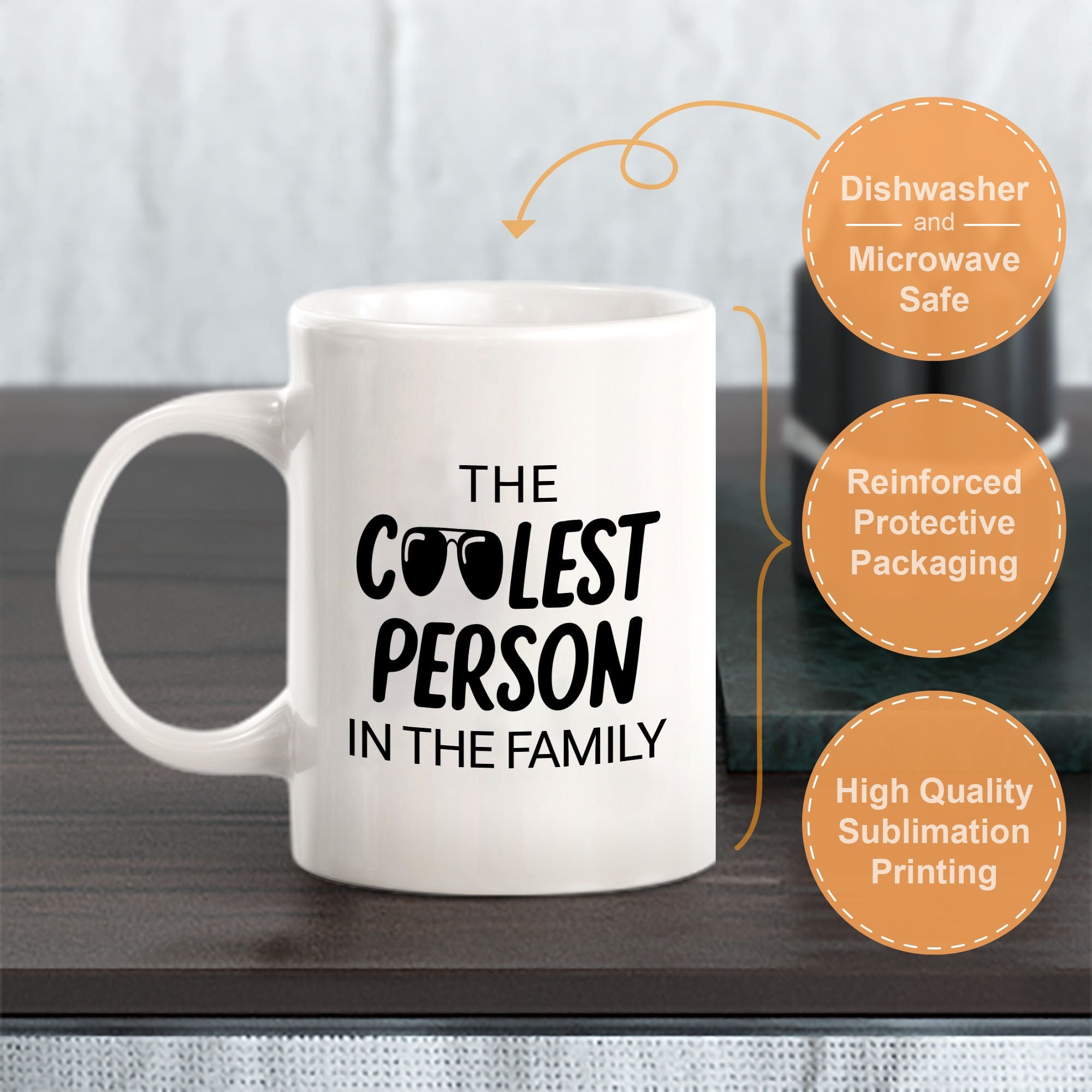 Designs ByLITA The Coolest Person In The Family 11oz Plastic/Ceramic Coffee Mug