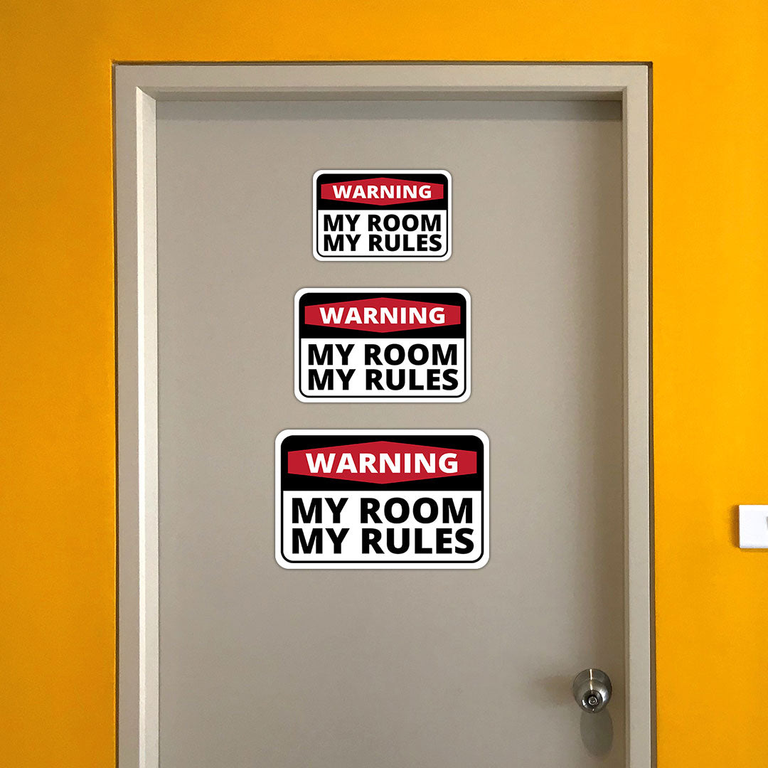 Classic Framed Plus Warning My Room My Rules Wall or Door Sign | Funny Naughty Decor