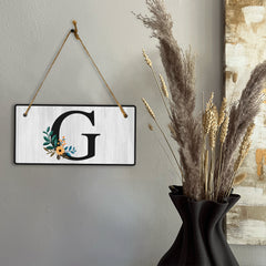 G Flower Decor 5x10 Hanging Wall or Door Sign | Alphabet Letter Room Decoration