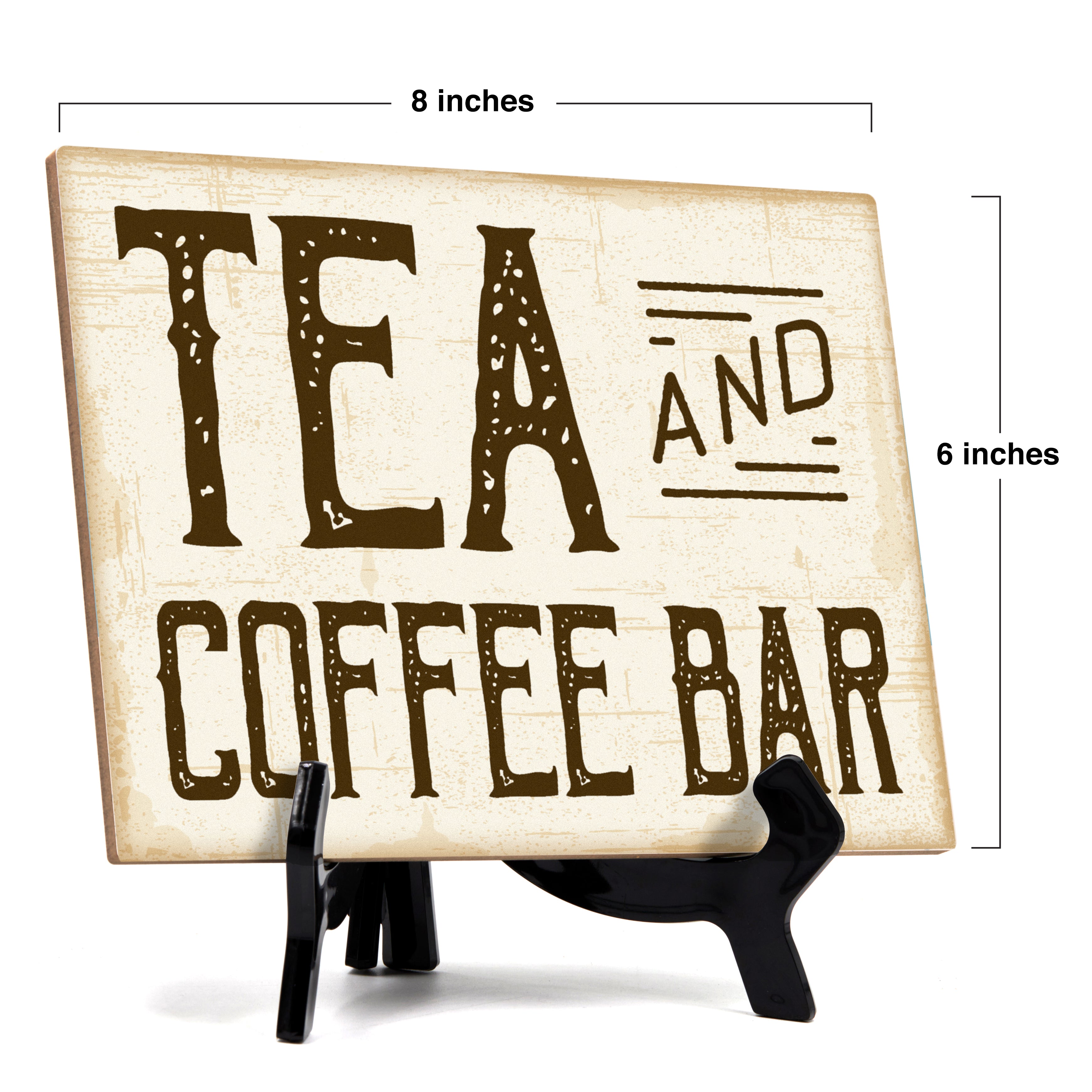 Signs ByLITA Tea and Coffee Bar Wedding Decoration Table Sign with Acrylic Stand (6x8“)